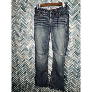 1921 LOW RISE BUTTERFLY BACK FLAP POCKET BOOTCUT THICK STITCH Y2K 2000s JEANS 27